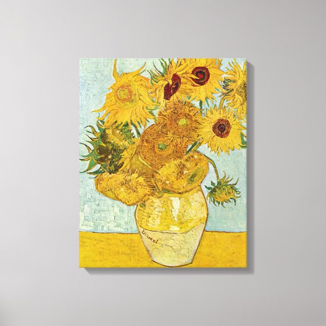 Impressão Em Tela Vincent Van Gogh - Vaso com Doze Girassóis (Frente)