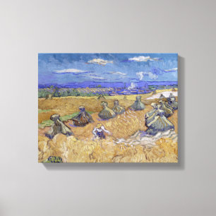 Impressão Em Tela Vincent van Gogh - Wheat Stacks with Reaper