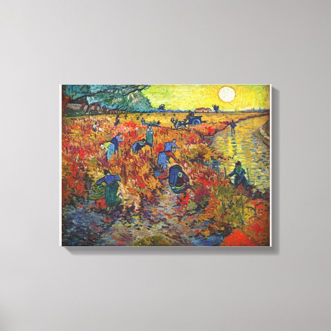 Impressão Em Tela Vincent van Gogh's The Red Vineyard (1888) (Frente)