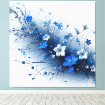 Vinha Floral Azul e Branco