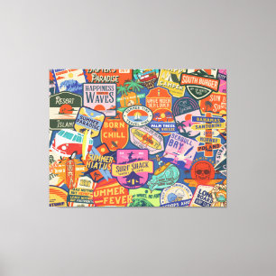 Impressão Em Tela Vinhetas de surfe