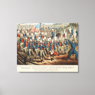 Impressão Em Tela Vintage 1862 Voluntários Yankee entrando em Dixie