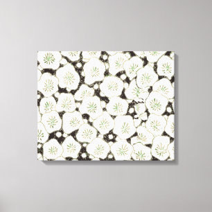 Impressão Em Tela Vintage 1902 Japonês Floral: Flor Branca Preta