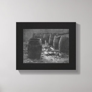 Impressão Em Tela Vintage 1922 Fotografar Preto e Branco Vazios