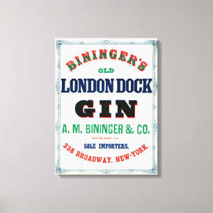Impressão Em Tela Vintage Ad for Bininger's Old London Dock Gin