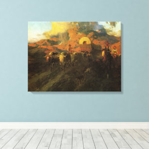 Impressão Em Tela Vintage American West, Overland Trail por Johnson