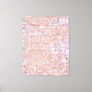 Impressão Em Tela Vintage Anaheim & bosque CA Mapa do jardim (1965)