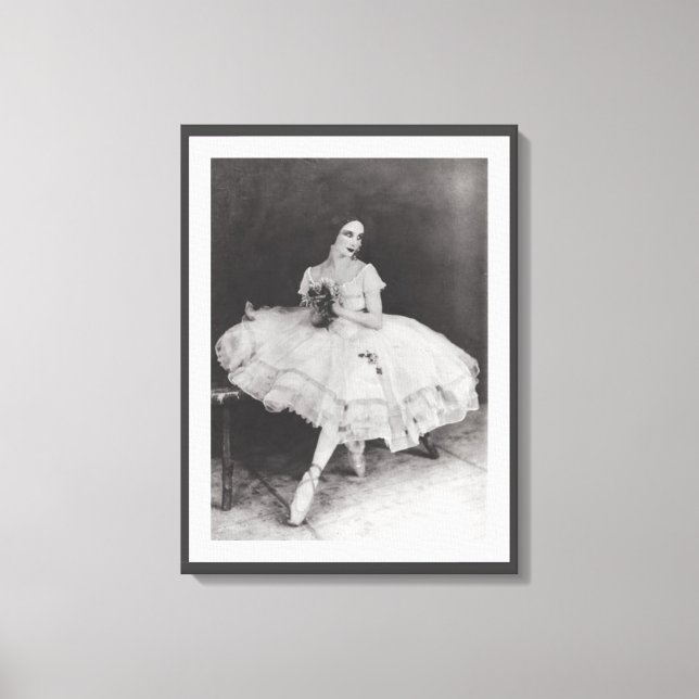 IMPRESSÃO EM TELA VINTAGE ANNA PAVLOV BALLERINA GISELLE BALÉ (Frente)