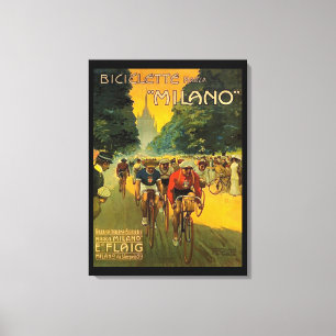Impressão Em Tela Vintage - Anúncio Bicicleta Italiano