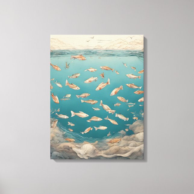 Impressão Em Tela Vintage Aquatic (Frente)