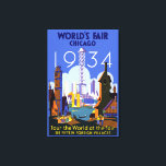 Impressão Em Tela Vintage Art Deco Chicago 1934 Fair Poster<br><div class="desc">Encontrei este belo Poster da Feira Mundial de Chicago de 1934 e achei que seria um cartão postal incrível. Também disponível como impressão de arte.</div>