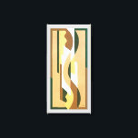 Impressão Em Tela Vintage Art Deco Jazz Curve Padrão Colunas de outo<br><div class="desc">Ilustração Vintage art deco jazz pochoir wallpaper padrão por Voldemar Boberman, 1929. Pocorir é uma técnica de estêncil comum em quadros de surrealismo. Um elegante e chic design com formas geométricas e cores em cores neutras no outono quente com diferentes tons de castanho, latas e bege. Um design moderno e...</div>