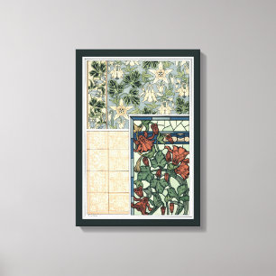 Impressão Em Tela Vintage Art Nouveau, Flores Columbinas de Aquiles