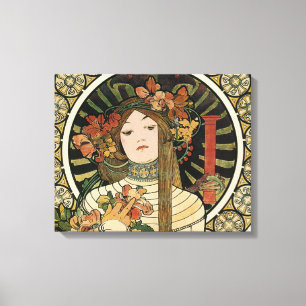 Impressão Em Tela Vintage Art Nouveau Mucha Trappestine Poster