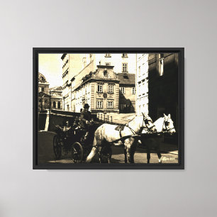 Impressão Em Tela Vintage Áustria Viena Dreimaderlhaus Fiaker