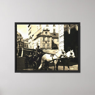 Impressão Em Tela Vintage Áustria Viena Dreimaderlhaus Fiaker