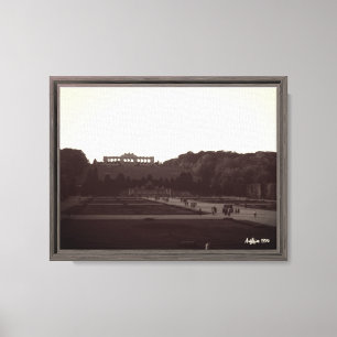 Impressão Em Tela Vintage Áustria Viena Jardins Schonbrunn 1970