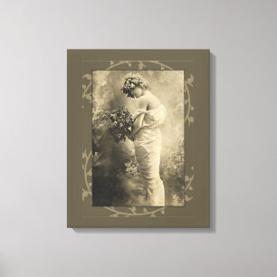 Impressão Em Tela Vintage Beauty com flores cortadas