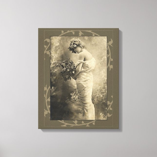 Impressão Em Tela Vintage Beauty with cut flowers (Frente)