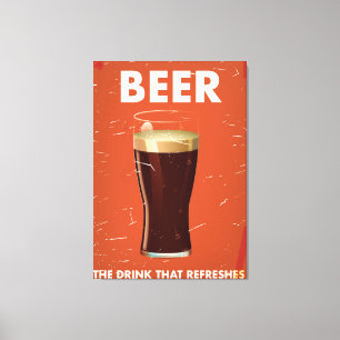 Impressão Em Tela Vintage Beer Commercial poster.
