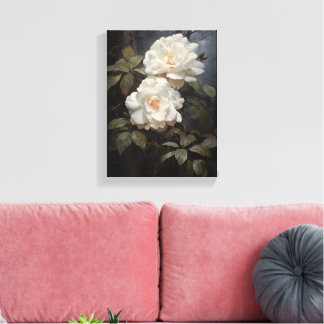 Impressão Em Tela Vintage Camellia Flores Forte Arte de Muro de Canv