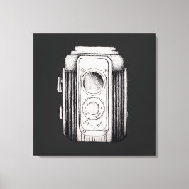 Impressão Em Tela Vintage Camera Black sem texto