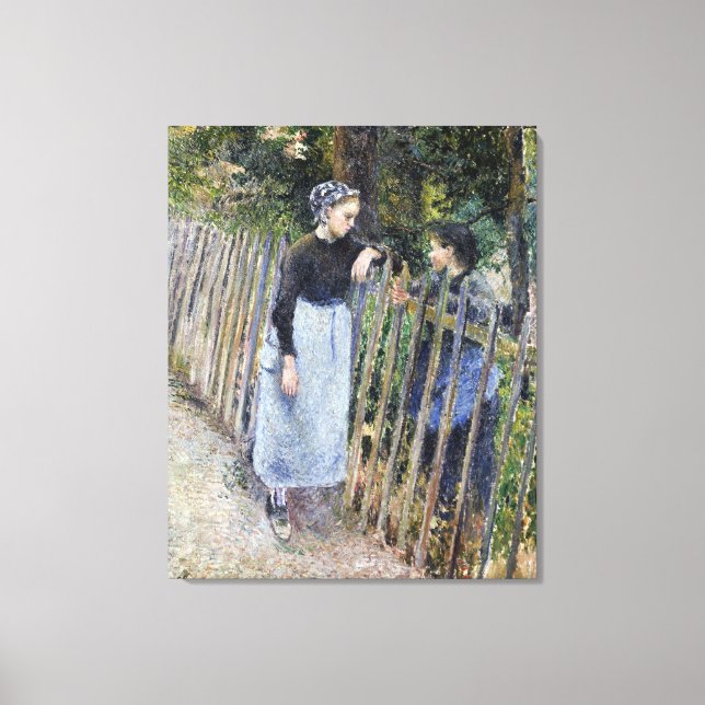 Impressão Em Tela Vintage Camille Pissarro Conversação (Frente)
