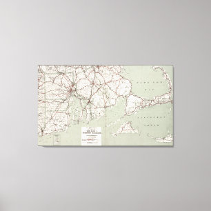 Impressão Em Tela Vintage Cape Cod e Rhode - ilha Mapa (1917)