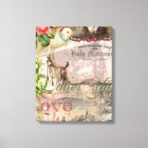 Impressão Em Tela Vintage Casamento Antiquado de Casamento Elegante