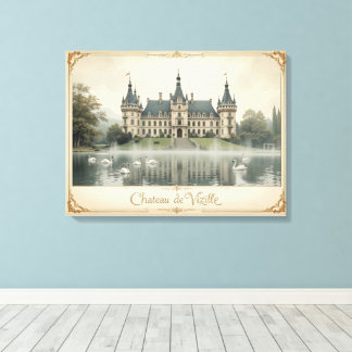 Impressão Em Tela Vintage Château de Vizille França Landscape Art