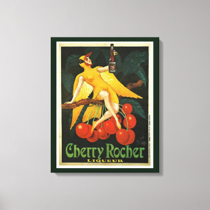 Impressão Em Tela Vintage Cherry Rocher Advertisement