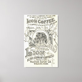 Impressão Em Tela Vintage Chic Lion Café Advertisement Decor