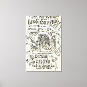 Impressão Em Tela Vintage Chic Lion Café Advertisement Decor