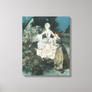 Impressão Em Tela Vintage Cinderella Fairy Godman, por Edmund Dulac