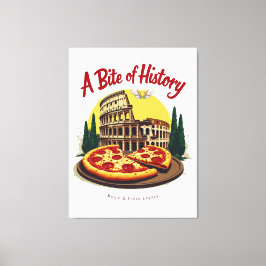 Impressão Em Tela Vintage Colosseum Roma & Neapolitan Pizza Art