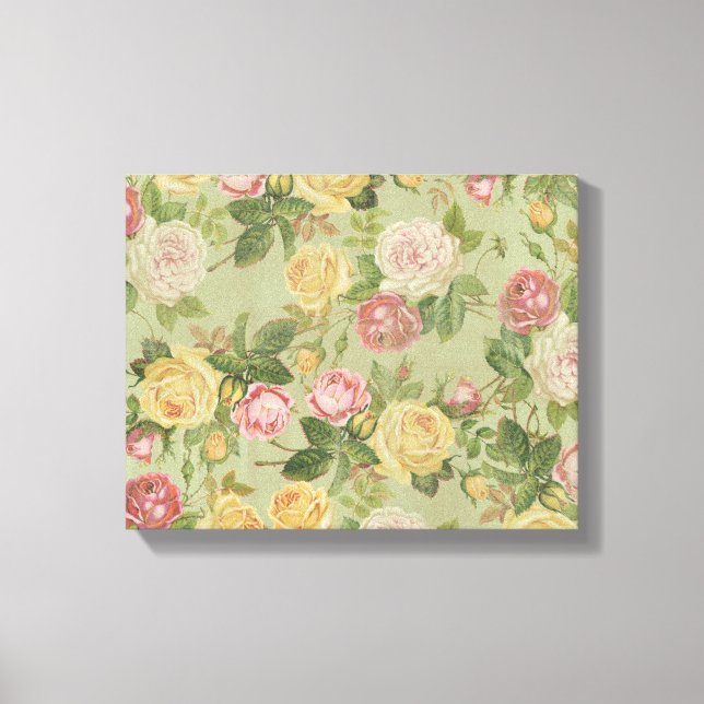 Impressão Em Tela Vintage Country Weathered Floral (Frente)