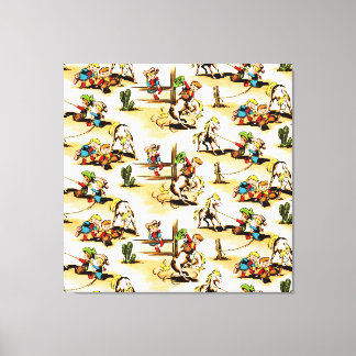 Impressão Em Tela Vintage Cowboy Cowboy Country Kids Pony Cactus