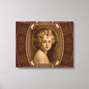 Impressão Em Tela Vintage Criança Cristo Jesus A Luz do Mundo