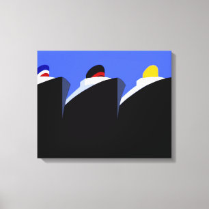 Impressão Em Tela Vintage Cruise Ship Art Deco Poster