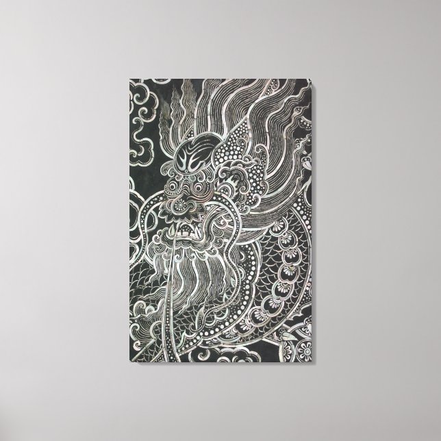 Impressão Em Tela Vintage Dragon Arte Tribal (Frente)