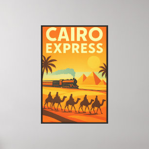 Impressão Em Tela Vintage Egito : Viagem do Cairo Express