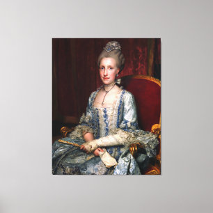 Impressão Em Tela Vintage Elegante Dama De Raça Azul