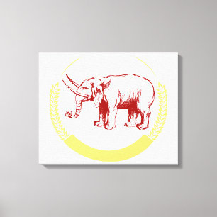 Impressão Em Tela Vintage Elephant