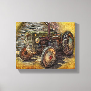 Impressão Em Tela Vintage Fazenda Trator Velho