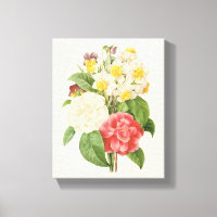 Vintage Floral Camelia Daffodil Flowers por Redout