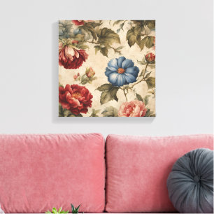 Impressão Em Tela Vintage floral vitoriano