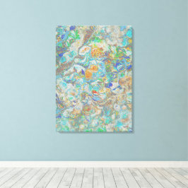 Impressão Em Tela Vintage Flower Fantasy - Boho Floral Abstrato Art