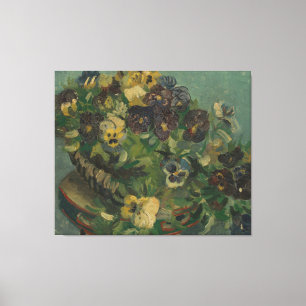 Impressão Em Tela Vintage Flowers Floral Van Gogh Basket of Pansies
