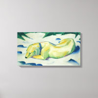Vintage Franz Marc Dog deitado na neve