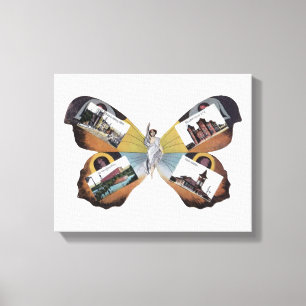 Impressão Em Tela Vintage Greenville Carolina do Sul Fada Lady art